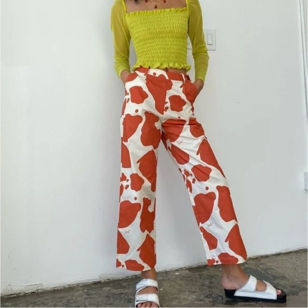 Lisa Says Gah Melinda trouser moo print pants Size XS NWT